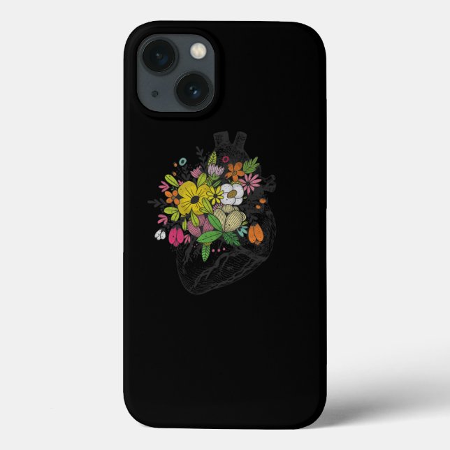 Coques Case-Mate iPhone Retro Floral Anatomique Coeur Humain Pour Femmes (Verso)