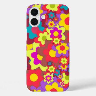COQUE POUR iPhone 16 PLUS RETRO FLOWERS IPHONE OTTER BOX CASE 