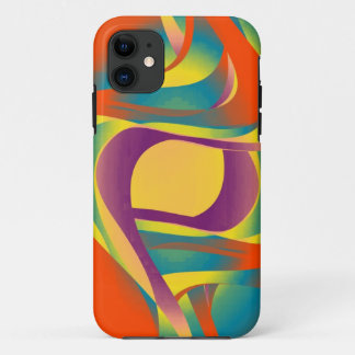 Coques Pour iPhone Rétro fractal abstrait chaud