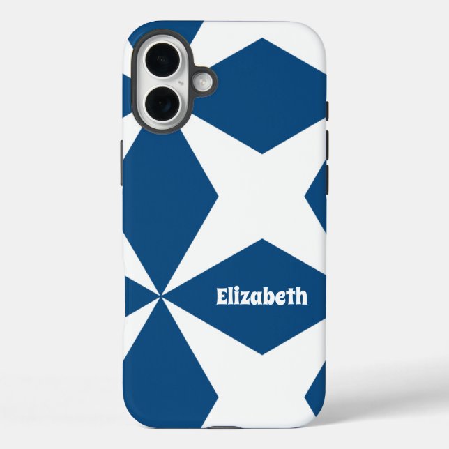 Coques Case-Mate iPhone Rétro Géométrique Classique Bleu Nuit  (Verso)