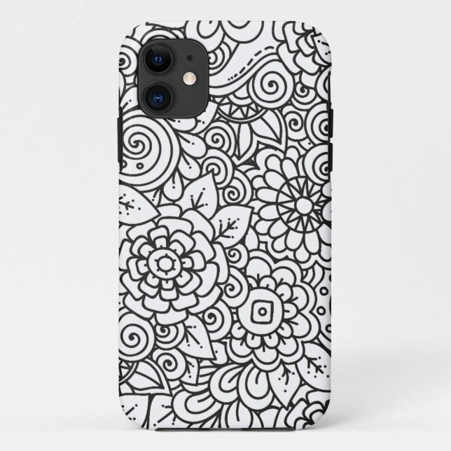 Coques Case-Mate iPhone Rétro griffonnage floral (Dos)