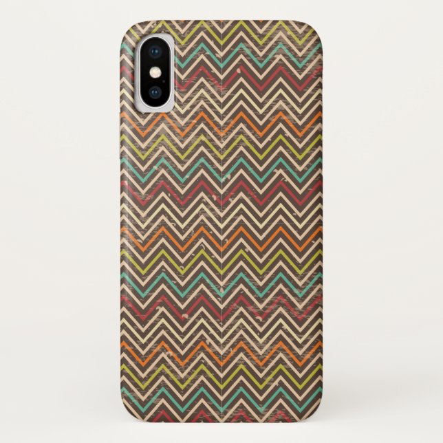 Coques Case-Mate iPhone Retro Grunge Chevron Motif (Dos)