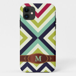 Coques Pour iPhone Rétro iPhone coloré 5 de motif de monogramme de
