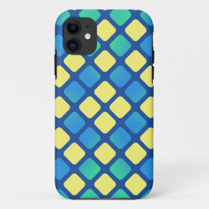 Etui iPhone Case-Mate Rétro Jacquard jaune et bleu de diamant