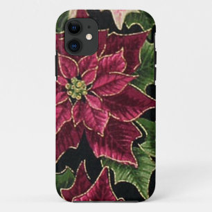 Coque Case-Mate Pour iPhone Rétro les années 50 Poinsettia Bourgogne rose