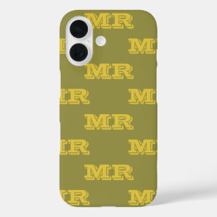 Coque Pour iPhone 16 Rétro les années 70 Monogrammes Initiales Motif Ve