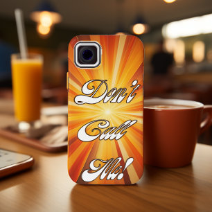 Coque Case-Mate iPhone Retro les années 70 Style Orange Sunrays "Don't Ca