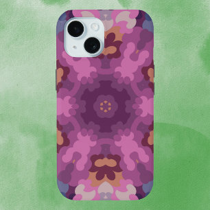 Coque Case-Mate iPhone Rétro Mandala violet rose et orange