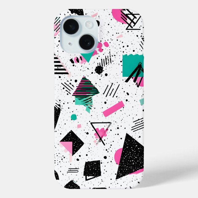 Coques Case-Mate iPhone Retro Memphis Geometric Pattern (Verso)