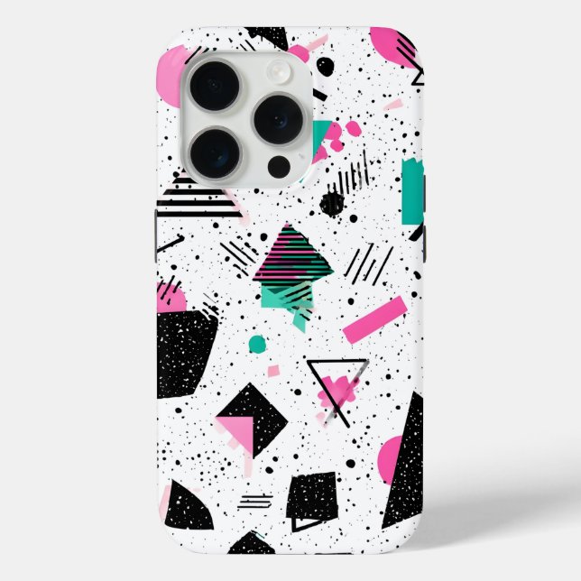 Coques Case-Mate iPhone Retro Memphis Geometric Pattern (Verso)