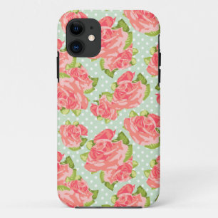 Coque Case-Mate Pour iPhone Rétro menthe vintage élégante de rose d'impress