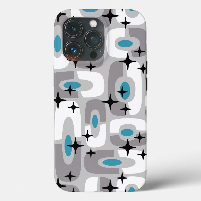 Coques Case-Mate iPhone Retro Mid-Century moderne Cosmique Abstrait Motif (Verso)