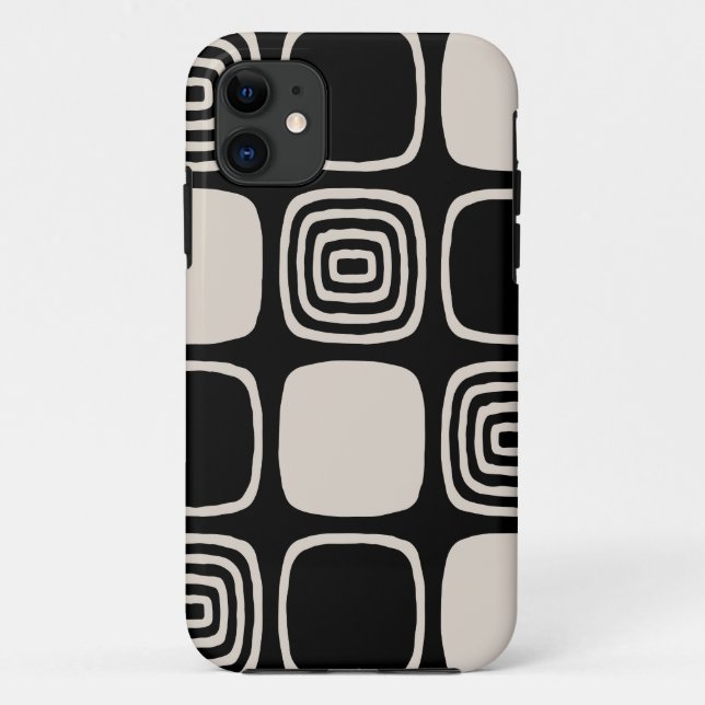 Coques Case-Mate iPhone Retro Mid-Century moderne géométrique Abstrait (Dos)