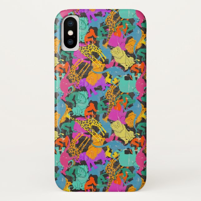 Coques Case-Mate iPhone Rétro motif animal de silhouettes (Dos)
