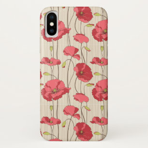 Coque iPhone X Rétro motif de pavots
