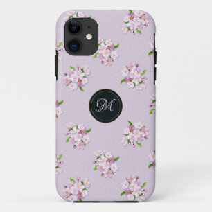 Coque Case-Mate Pour iPhone Rétro motif floral de ressort. Monogramme