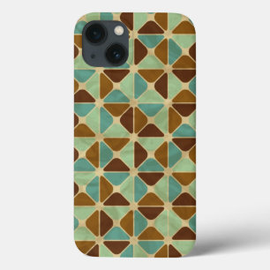 Etui iPhone 13 Rétro motif géométrique