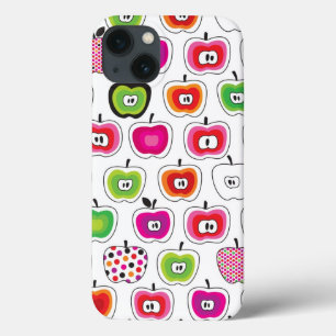 iPhone 13 Case Rétro motif mignon de pomme