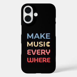 Coque Pour iPhone 16 Retro Music Lover Cadeau - Faites de la musique pa