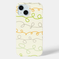 Retro Orange Green Simple Fun Scribbles Motif