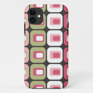 Coques Pour iPhone Rétro peau arrondie de gris de vert de rose de