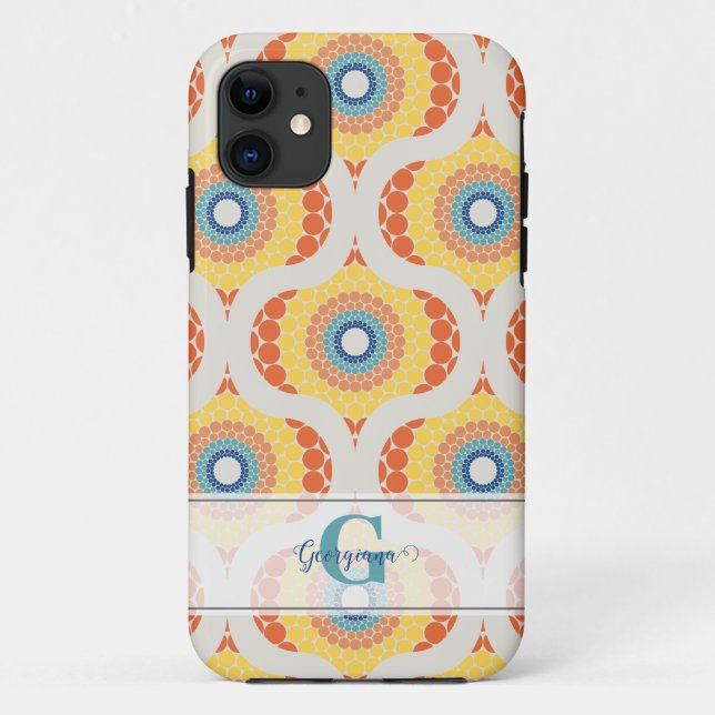 Coques Case-Mate iPhone Retro personnalisé Aegean Eté Radiant Mandala (Dos)