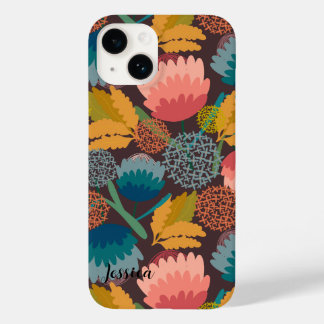Coque Case-Mate iPhone Retro personnalisé, Fleurs de couleurs Vintages
