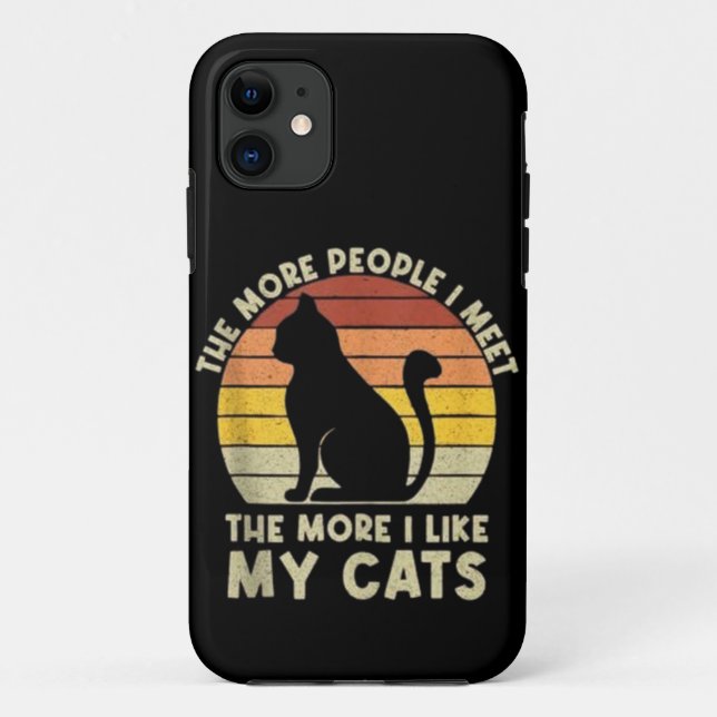 Coques Case-Mate iPhone Rétro Plus je rencontre de gens, plus j'aime mon c (Dos)