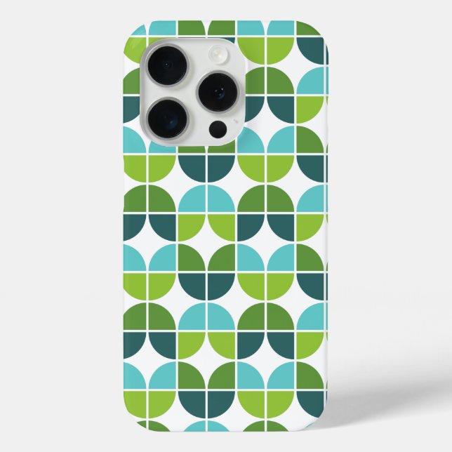 Coques Case-Mate iPhone Retro Quartiers Motif en bleu vert (Verso)