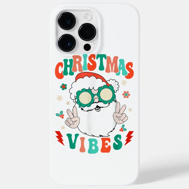Coques Case-Mate iPhone Retro Super Joyeux Noël Vibes Drôle Père Noël Cla (Verso)