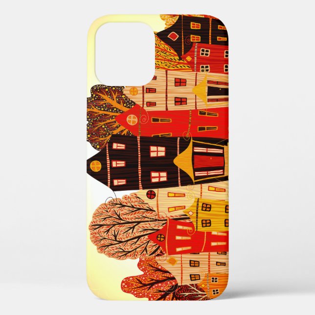 Coques Case-Mate iPhone Retro Sweet Home Poster : Maisons de dessin (Verso)