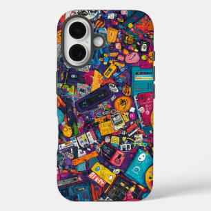 Coque Pour iPhone 16 Retro Tech Chaos Urban Street Art Téléphone