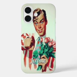 Coque Pour iPhone 16 Retro Valentine Flirty Guy