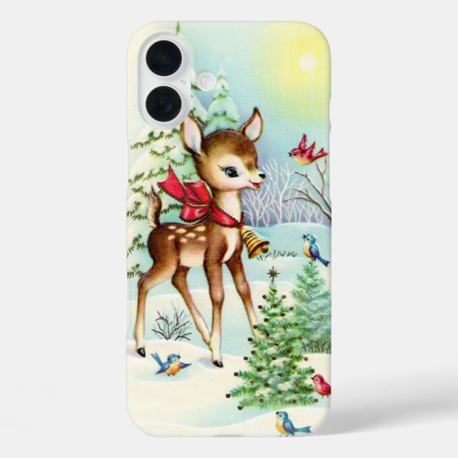 Coques Case-Mate iPhone Retro vintage Christmas deer (Verso)