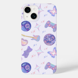 Coque Case-Mate iPhone Rétro Y2K Kitsch Lavande Motif Joueur Boule Disco