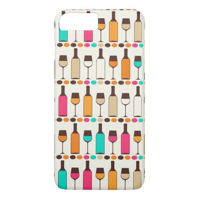 Coques Case-Mate iPhone Rétros bouteilles et verres de vin (Dos)