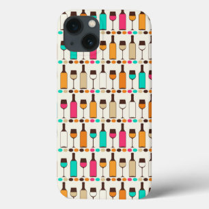 Coques Pour iPhone Rétros bouteilles et verres de vin