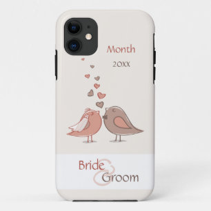 Case-Mate iPhone Case Rétros cadeaux d'oiseaux de jeunes mariés