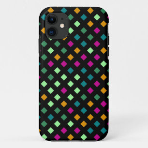 Coque iPhone 11 Rétros carrés modernes géométriques abstraits
