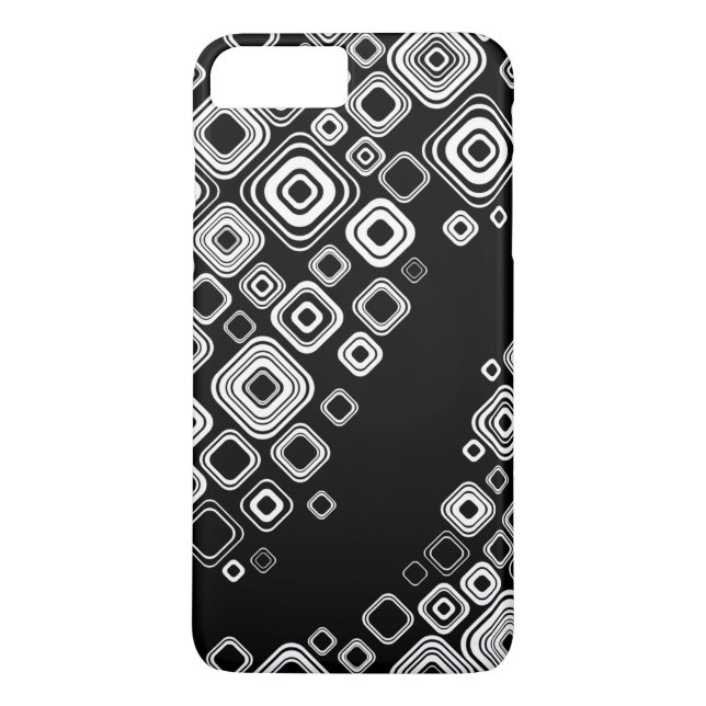 Coques Case-Mate iPhone Rétros carrés noirs et blancs (Dos)