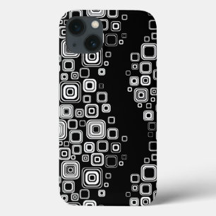 Coques Pour iPhone Rétros carrés noirs et blancs