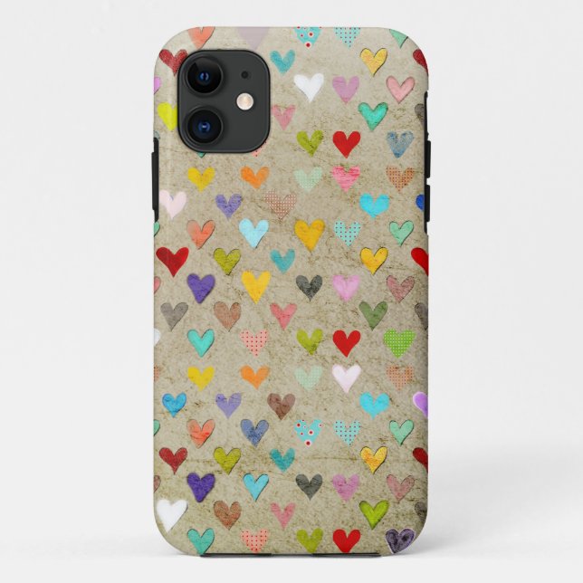 Coques Case-Mate iPhone Rétros coeurs (Dos)