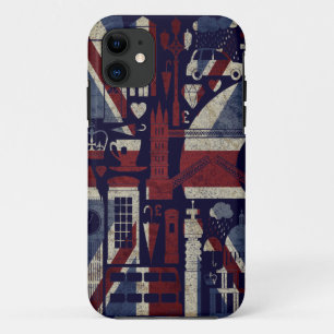 Coque Case-Mate Pour iPhone Rétros symboles grunges de Londres d'amour d'Union