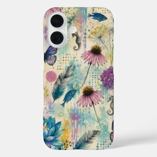 Coques Case-Mate iPhone Rêve Aquatique Floral Vibrant (Verso)
