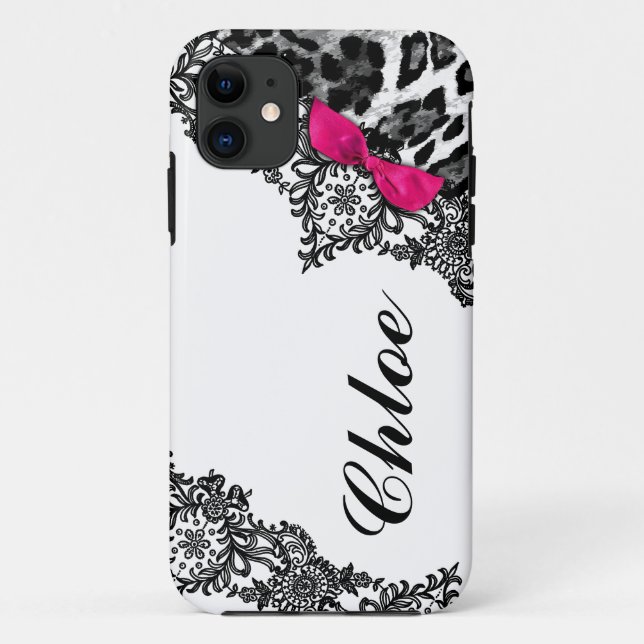 Coques Case-Mate iPhone Rêve blanc de léopard de 311 roses indien dans la (Dos)