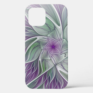 Case-Mate iPhone Case Rêve de fleurs, Abstrait violet vert Fractal Art