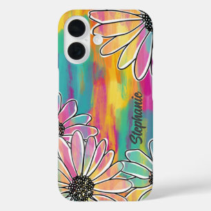 Coque Pour iPhone 16 Rêve de marguerite super - Main peinte dessinée fl