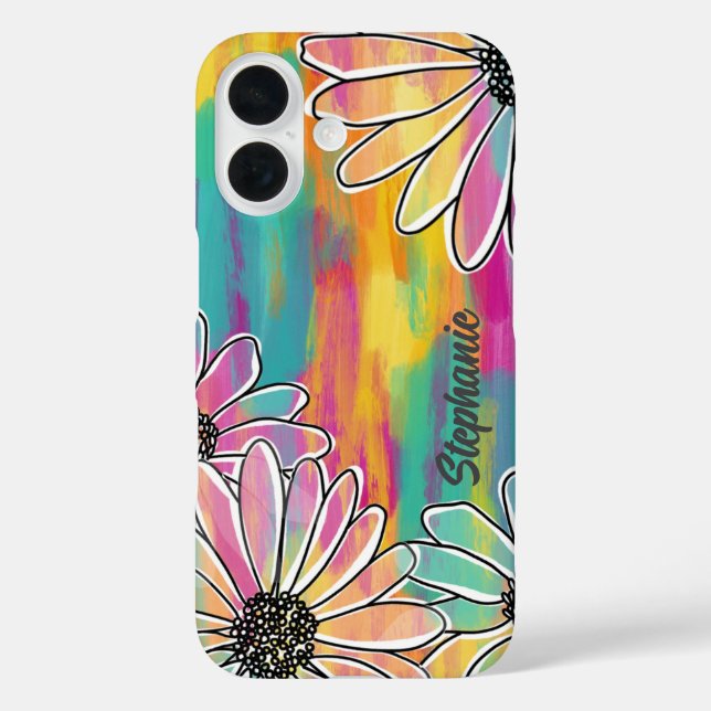 Coques Case-Mate iPhone Rêve de marguerite super - Main peinte dessinée fl (Verso)