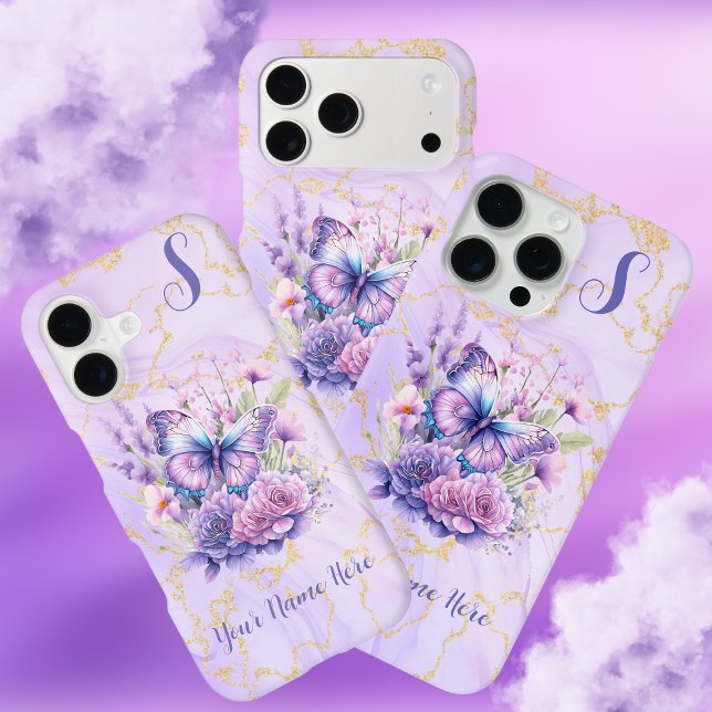 Coques Case-Mate iPhone Rêve de Papillon en Violet (Créateur téléchargé)