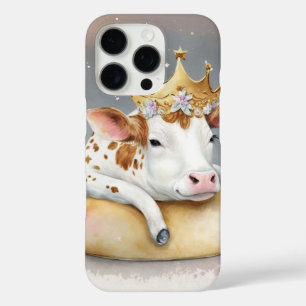 Coque iPhone 16 Pro Rêve de vache royale sur le trône de fromage